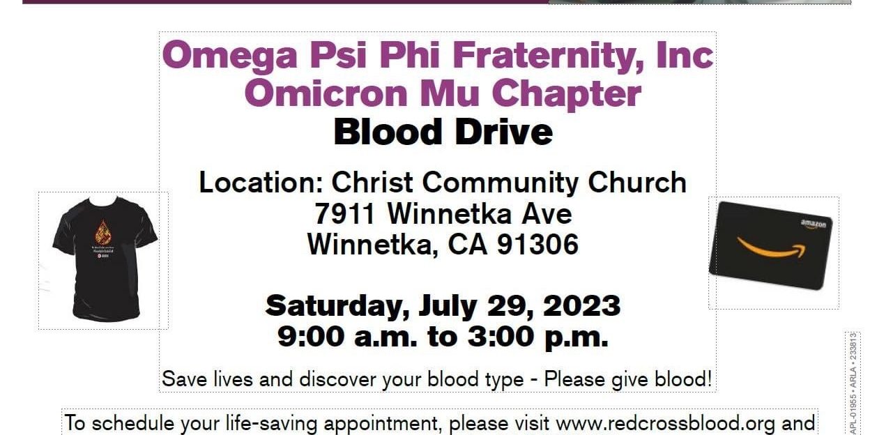 Omicron Mu Chapter Blood Drive Flyer
