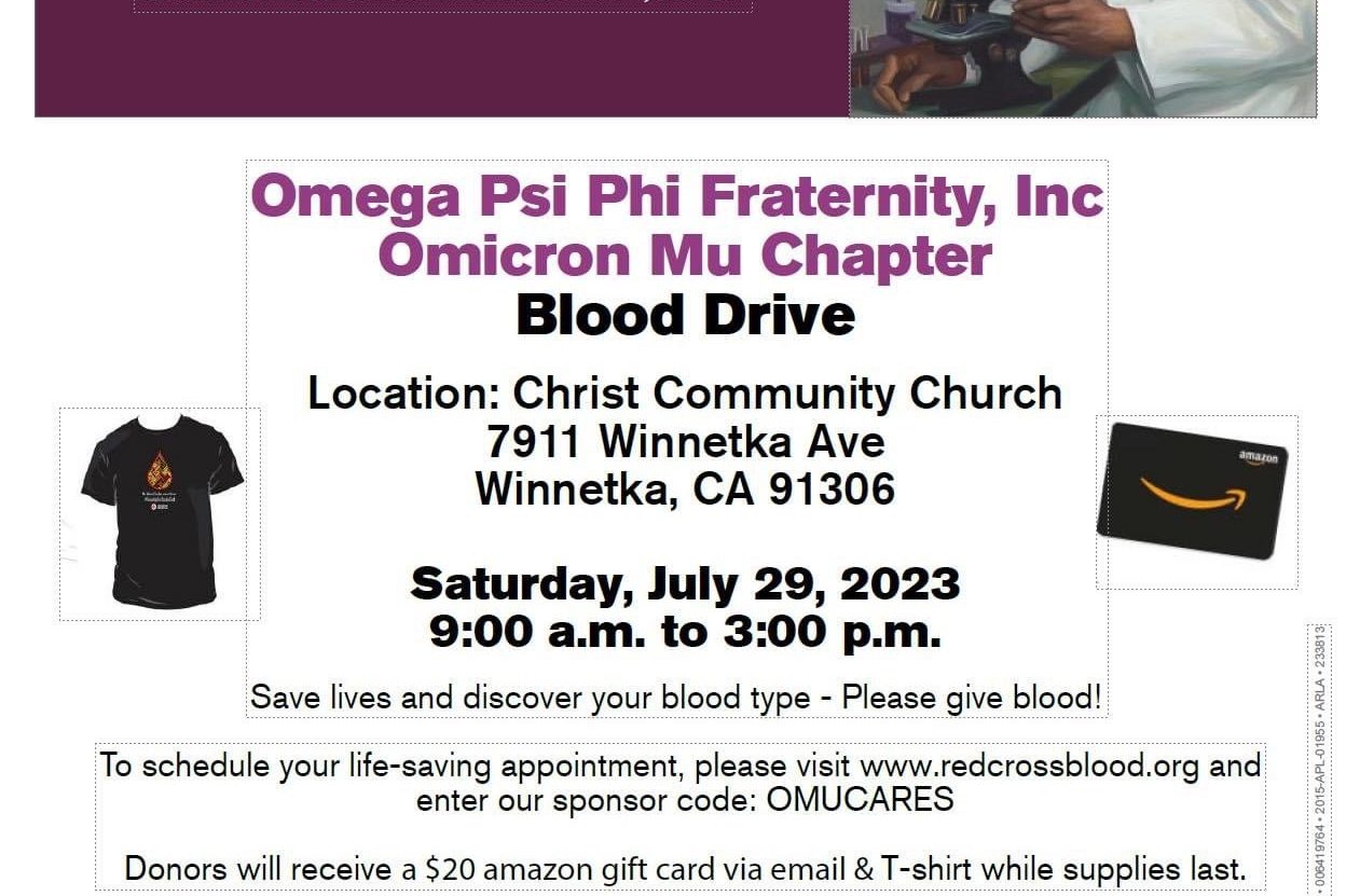 Omicron Mu Chapter Blood Drive Flyer